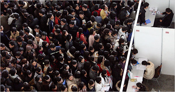unemployment pic chinese job fair mob